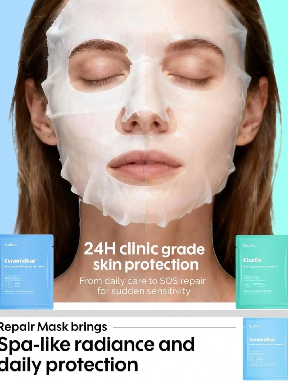 ZealSea Rescue & Repair Mask Duo - Aqua & Sky Blue